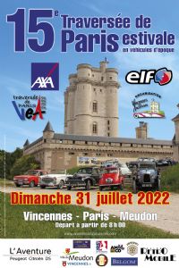 15e Traversée de Paris estivale en véhicules d'époque. Le dimanche 31 juillet 2022 à Vincennes. Val-de-Marne.  08H00